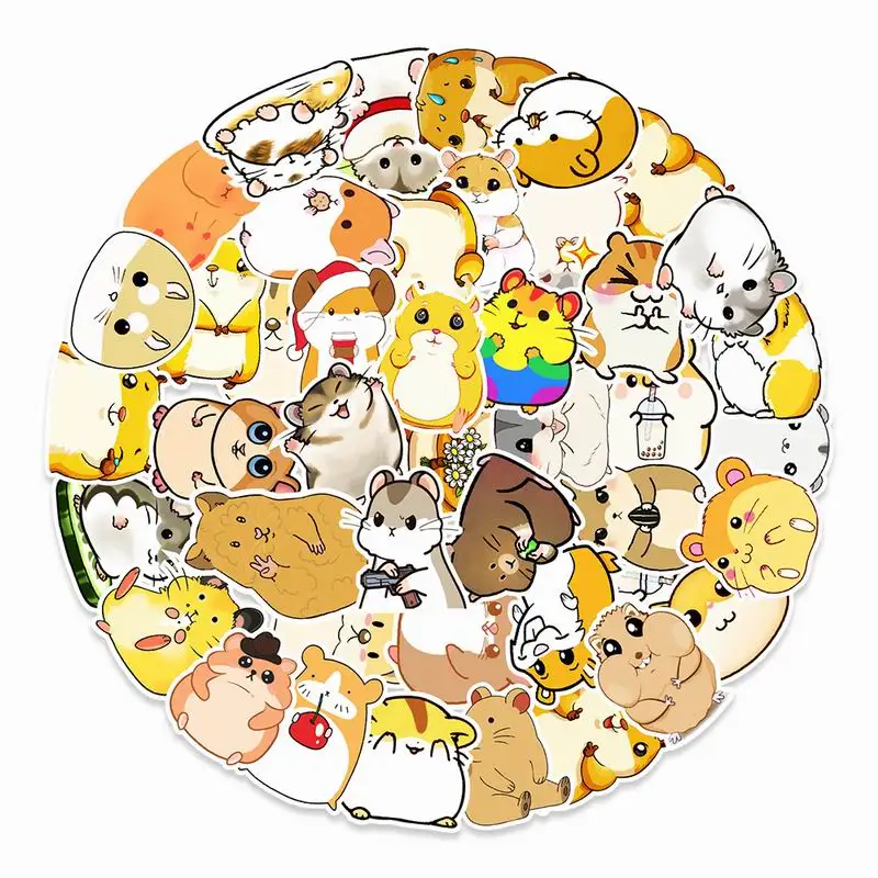 

50pcs Car Personality Sticker Cute Hamster Cartoon New Theme Graffiti Stickers Suitcase Auto Motorcycle Body Graffiti Sticker