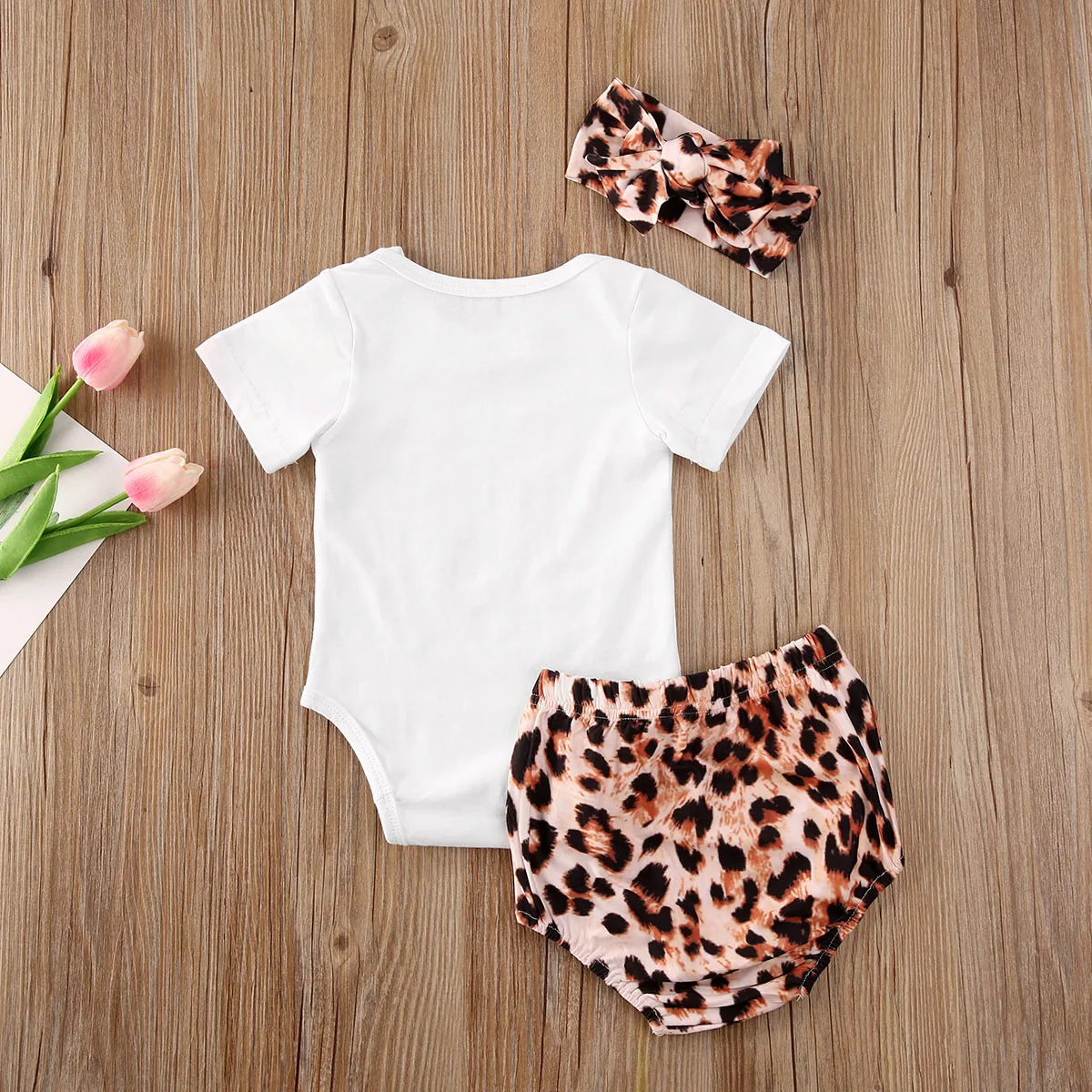 Летняя одежда для маленьких девочек комбинезон с оборками топы + леопардовые
