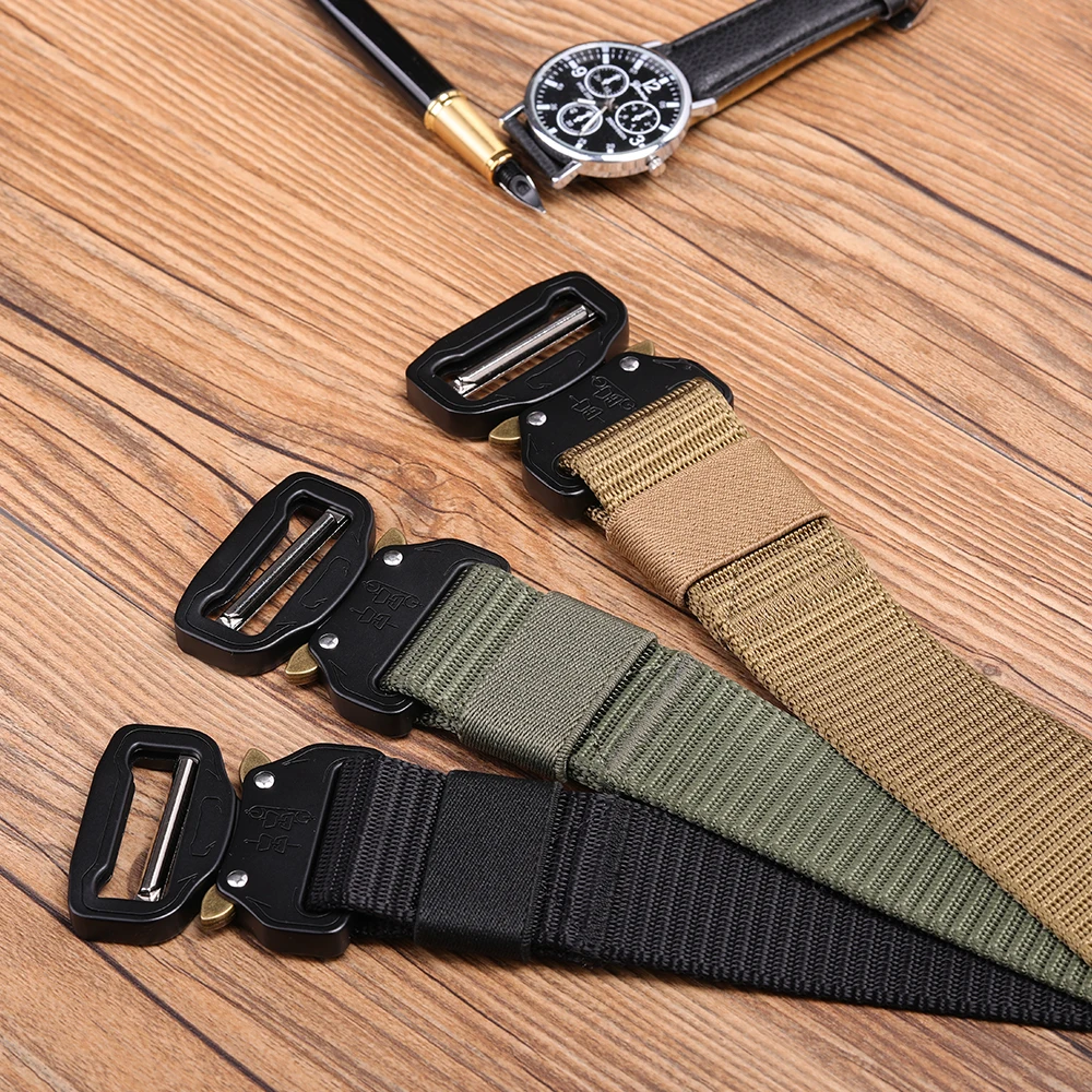

Outdoor Quick-Release Nylon Tactical Belt Military Waist Support Sports Hunting Heavy Duty Training Hiking Army Waistband