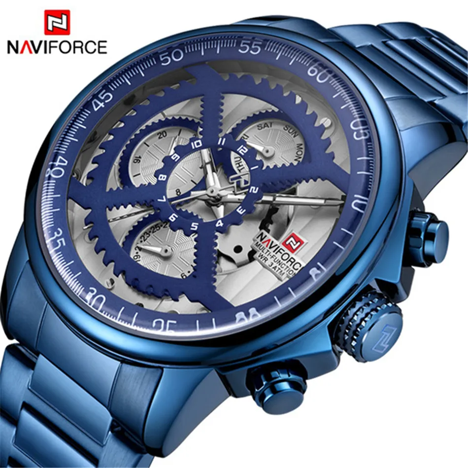NAVIFORCE Брендовые мужские спортивные часы класс водонепроницаемости из