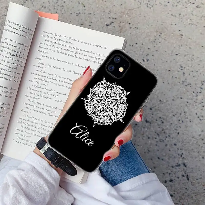 

PERSONALISED INITIALS Name BLACK Phone Case For iphone 12 5 5s 5c se 6 6s 7 8 plus x xs xr 11 pro max mini