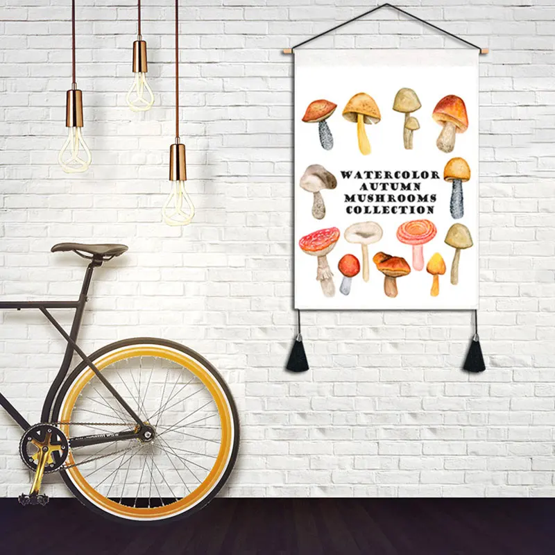 

Plant Retro Painting Mushroom Canvas Painting Wall Art Canvas Oil Painting Home Decoration