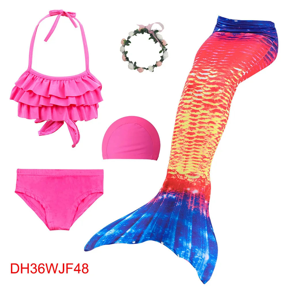 Детский купальный костюм для девочек Русалочки с хвостом карнавальный косплея |