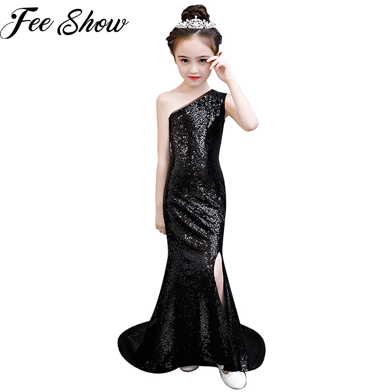 Платье с блестками и юбкой-годе для девочек-подростков винтажное благородное