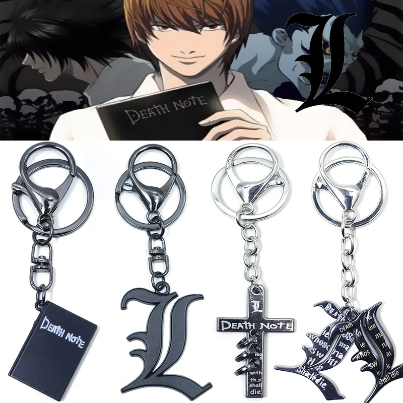 Anime Trinket Death Note Keychain Black Z Note Book  Key Chain BucklePendant Keyrings Men Women Jewelry Bags Car Keyholder Gift