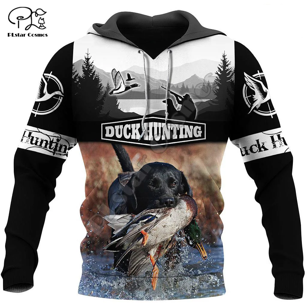 

PLstar Cosmos 3DPrint Duck Dog Hunting Hunter Funny Men/Women Unisex Harajuku Streetwear Hoodies/Zip Hoodie/Sweatshirt/c18