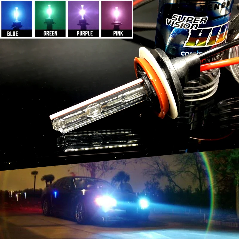 2x H11 H8 H7 H1 H3 9005 9006 HID ксеноновые лампы фиолетовый розовый зеленый синий 4300K 6000K 8000K