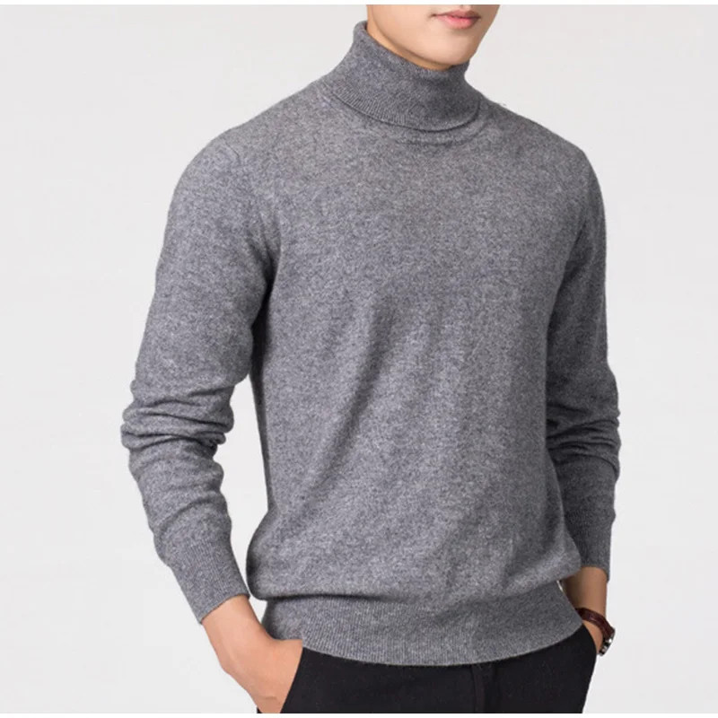 Кашемировая водолазка модный мужской шерстяной свитер одежда осень зима свитера цвета Омбре пуловер мужской тонкий свитер