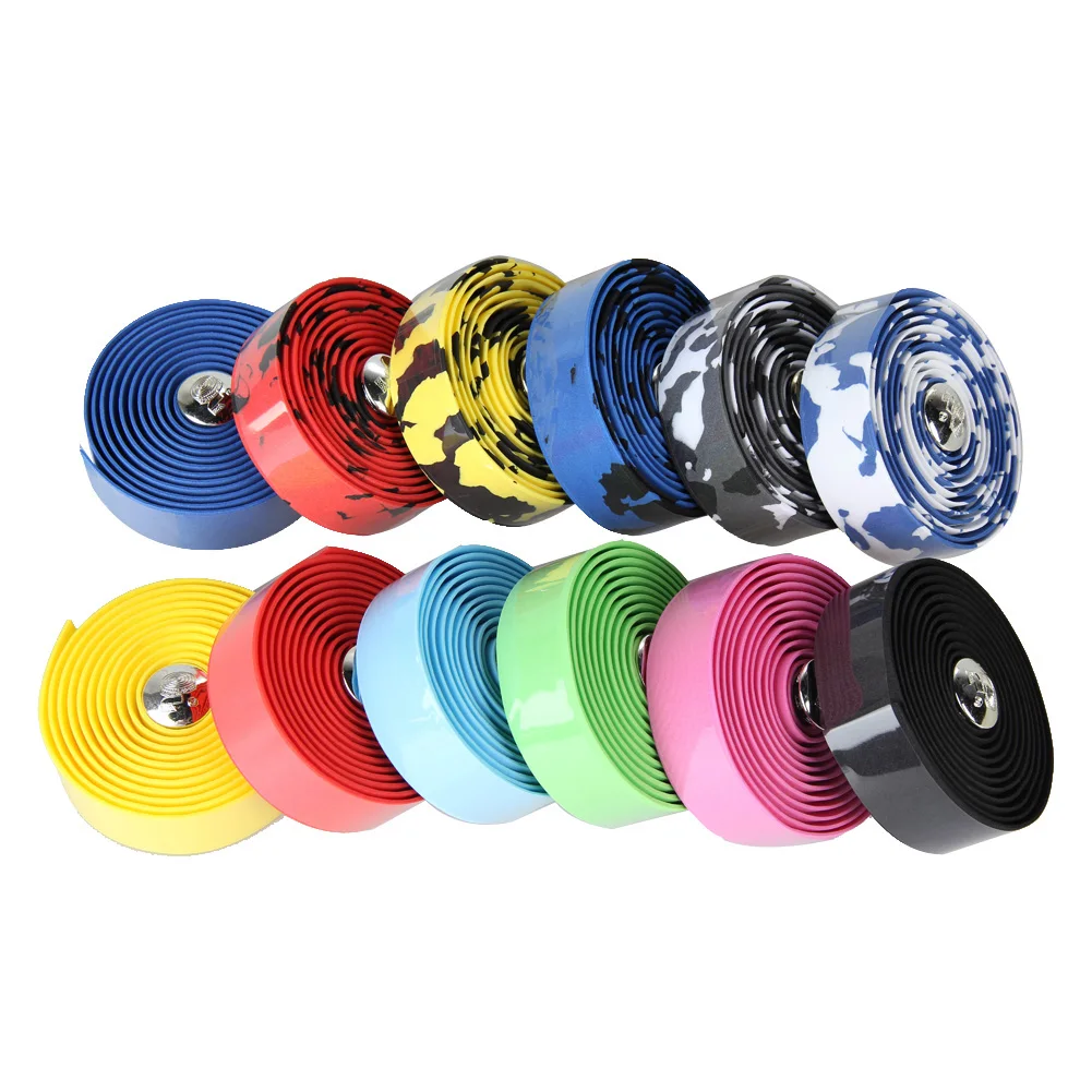 2PCS Cycling Road Bike Sports Cork Handlebar Tape+ 2 Bar Plug Steering Wheel Cover Non-slip Belt Rubber Tape руль для велосипеда |