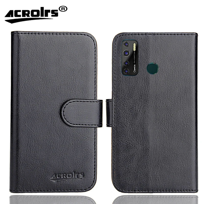 

Tecno Camon 15 Air Case 6.6" 6 Colors Flip Fashion Soft Leather Crazy Horse Exclusive Phone Cover Cases Wallet