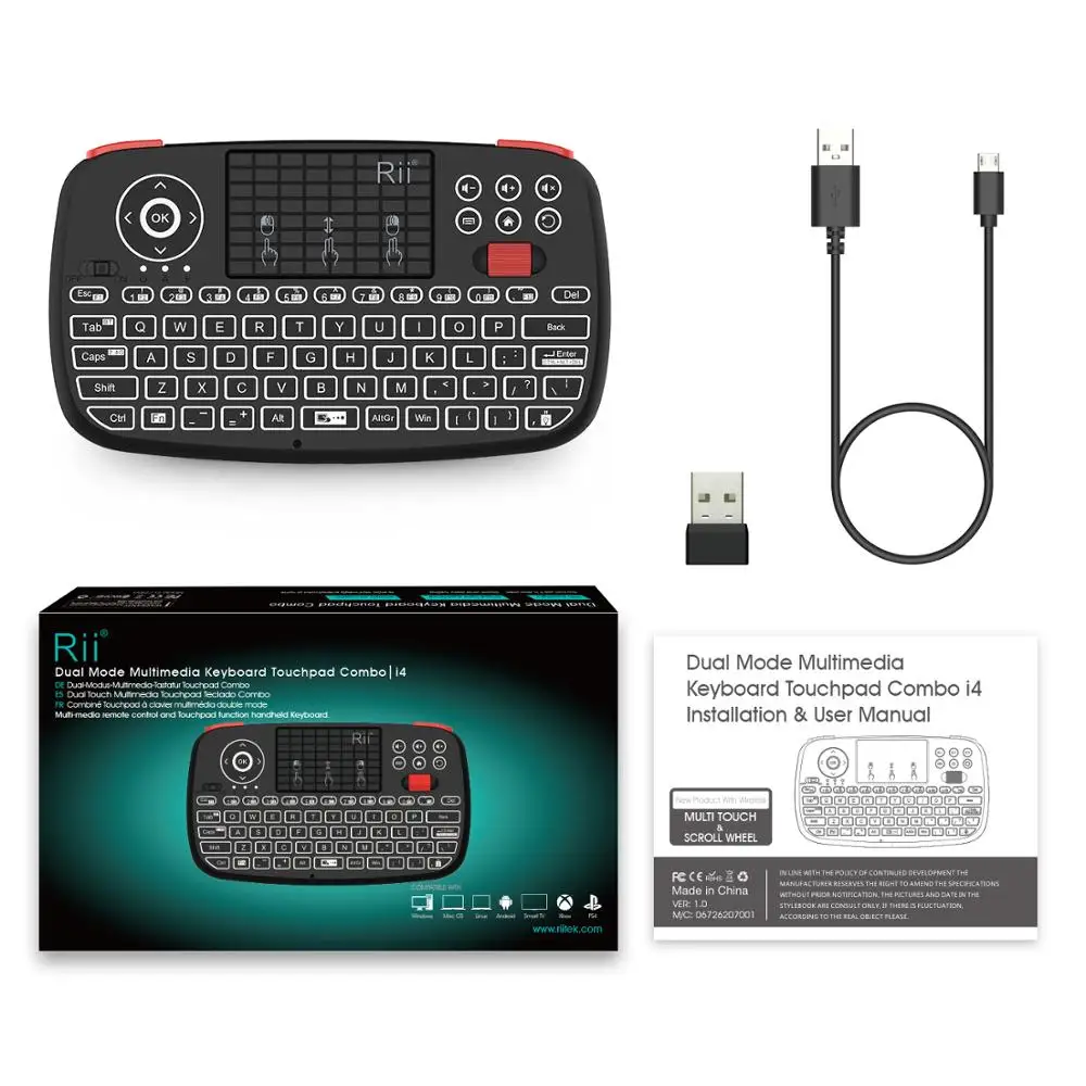 - Rii i4  Bluetooth  QWERTY   ,   Apple iOS/Android/Window