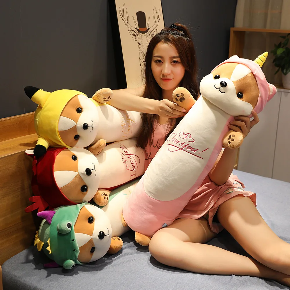 

110cm Cute squirrel change cloth pillow leg sleeping pillow bee unicorn dinosaur cylindrical female pregnant women pillow gift
