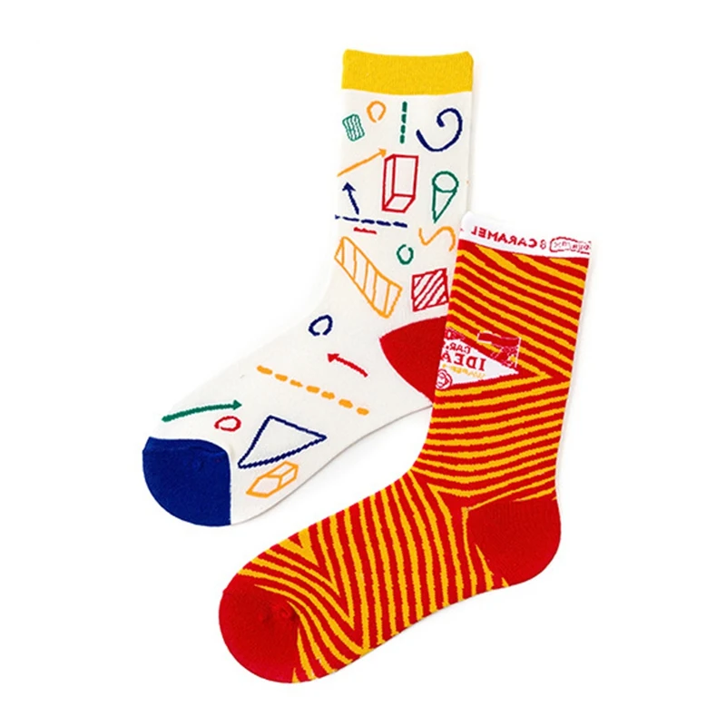 Мужские и женские цветные хлопчатобумажные носки для Рождественский подарок