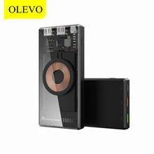 Power Bank Wireless Charging PD20W Transparent External Battery Pack Mobile Phone Auxiliary Battery For iPhone Xiaomi Samsung