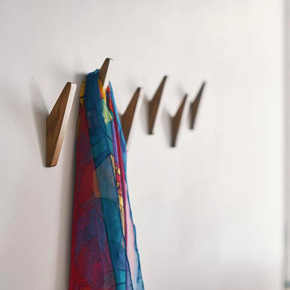 4 шт. натурального дерева вешалка для одежды настенный крючок декоративный