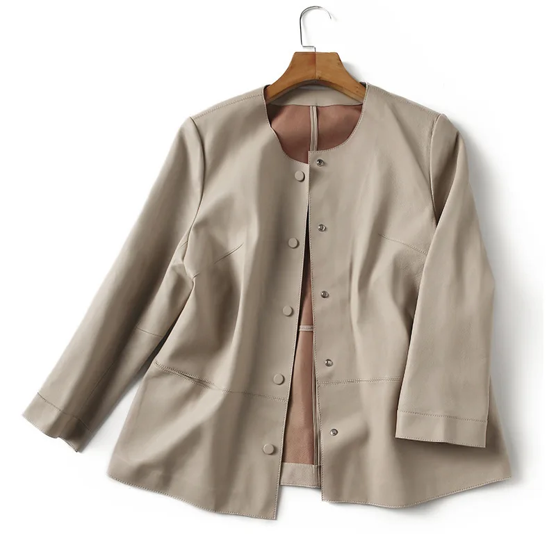 

Hstar New Fashion Faux Leather Jacket Women's Leather Jacket Faux Sheep Leather Suit Small Coat Motorcycle Wear Leisure