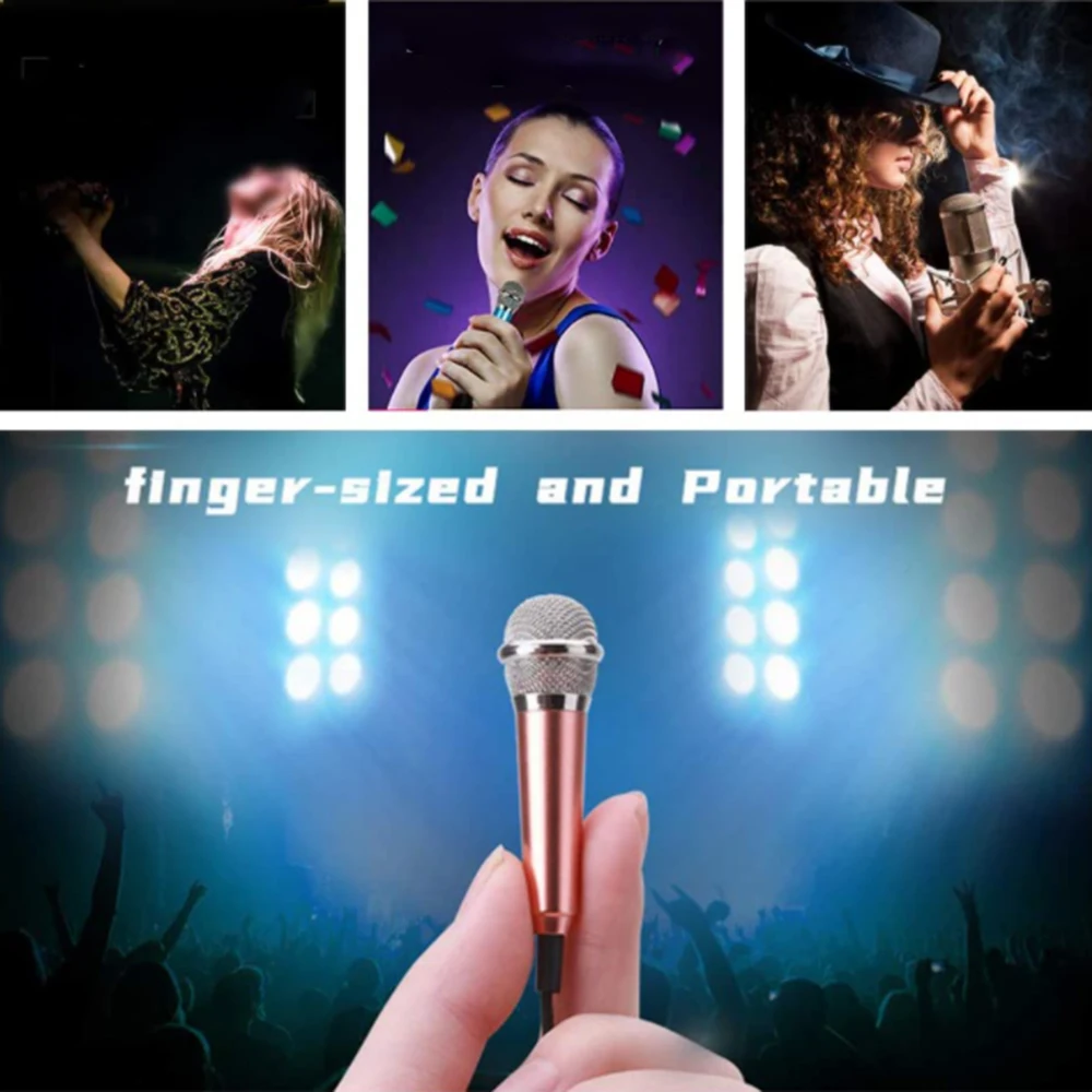 

Portable 3.5mm Stereo Mic KTV Mini Microphone For Cell Phone Laptop PC Desktop Small Size Mic Popular