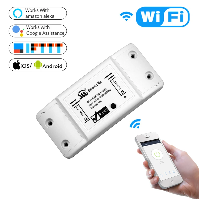 DIY умный переключатель WiFi приложение пульт дистанционного управления Универсальный таймер выключателя беспроводной работает с Alexa Google Home умный дом