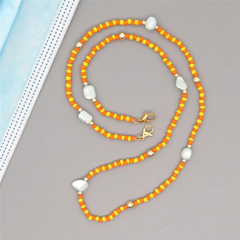 

Punki Bohemian Style Non Slip Mask Chain Glasses Chain Rainbow Rice Beads Natural Pearl Style Various Modeling Fashion Variety