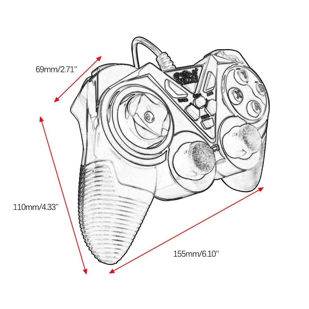 USB Wired Vibration Game Pad PC Controller Joystick Android Black Gamepad Joypad for Phone Computer Win/xp/ PS3 TV | Электроника