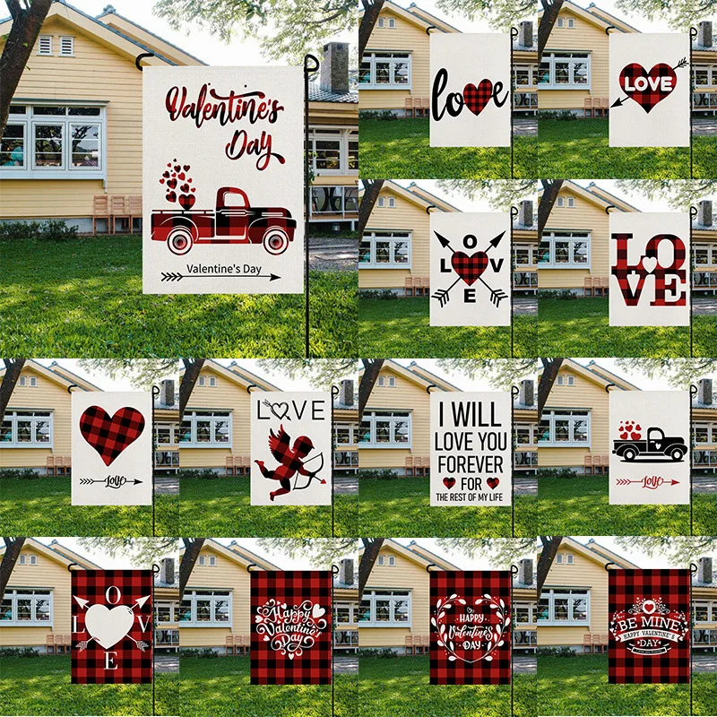 Садовый флаг в форме сердца 30 х45 см | Дом и сад