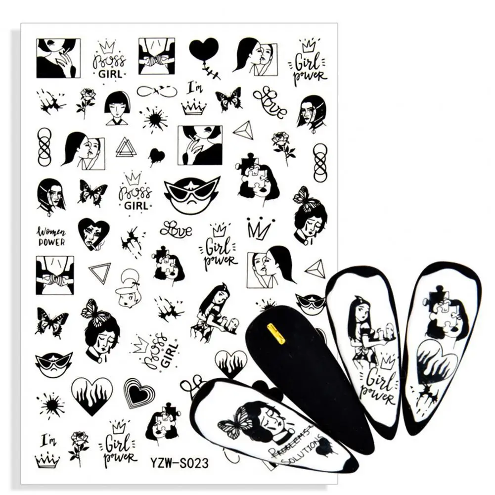 

50% Hot Sale Art Nail Sticker Abstract Face Geometry Design Water Sliders Paper Decoration Manicure Tools For Nail Decals