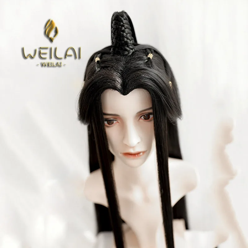 Длинные волосы с высоким пучком винтажные парики для мужчин династии Хань