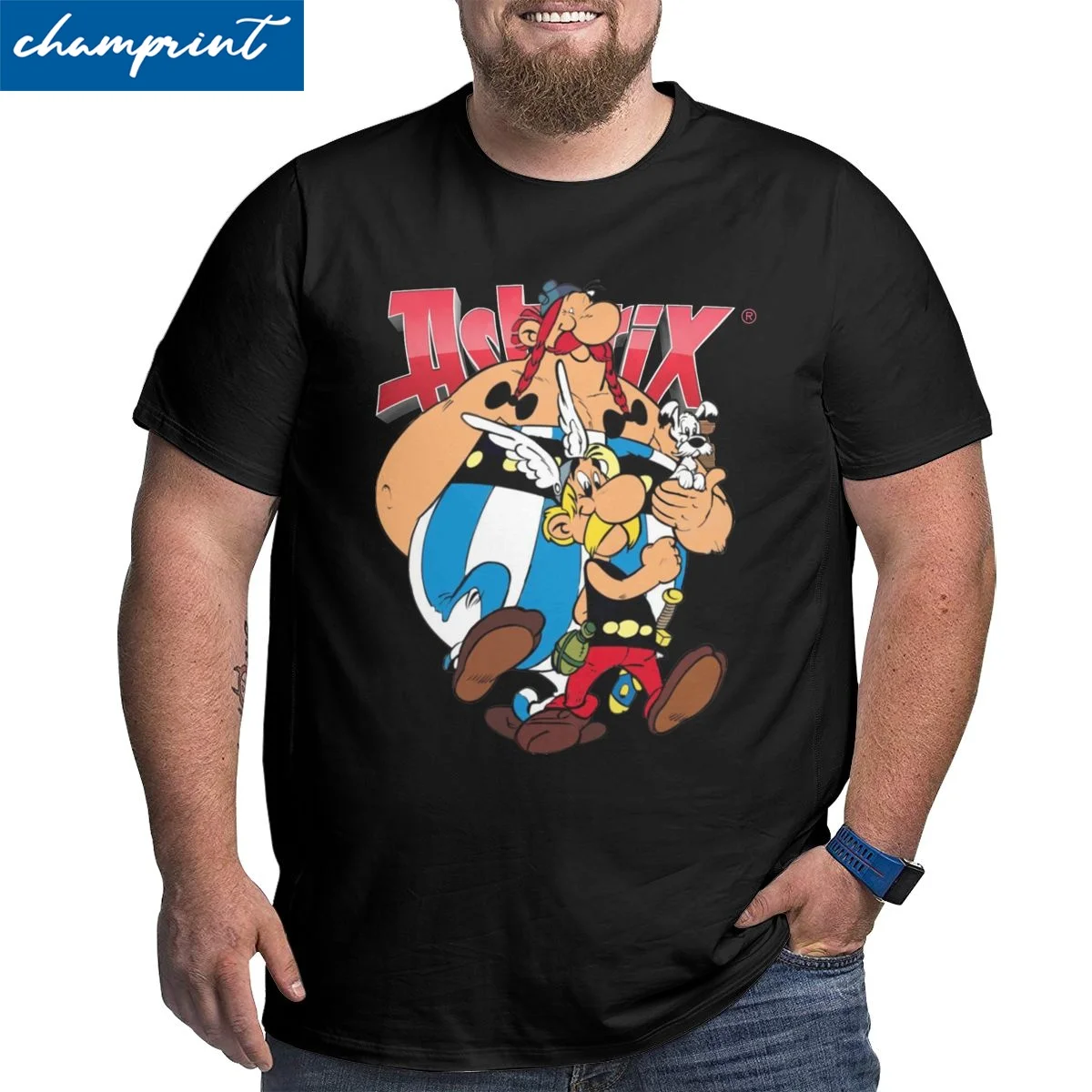 Leisure Asterix And Obelix T-Shirts Men O Neck Cotton T Shir