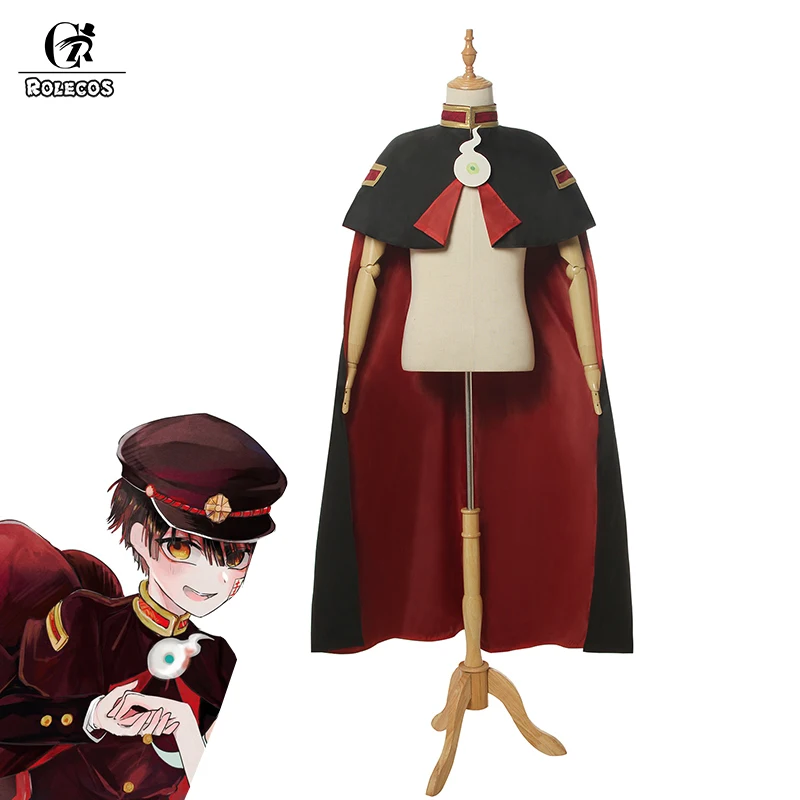 ROLECOS аниме унитаз bound Hanako kun косплей костюм плащ Jibaku Shounen мужской черный длинный