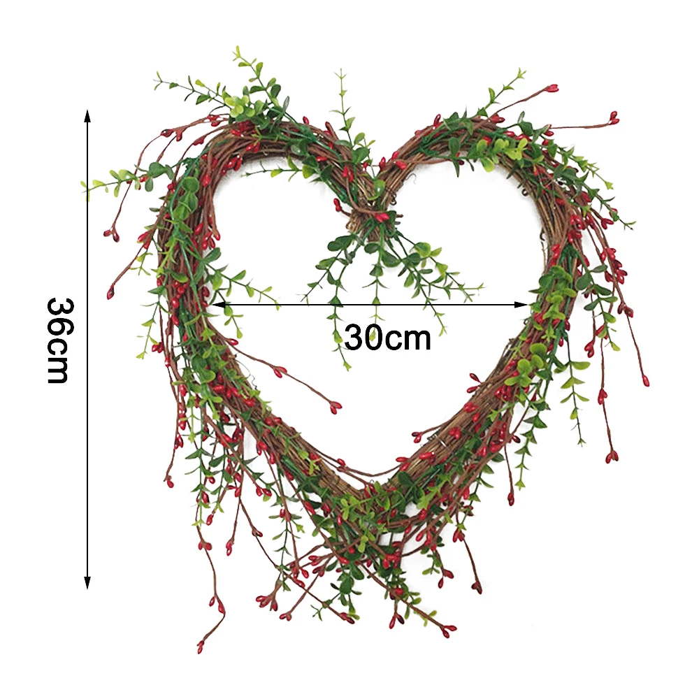 Натуральный виноградный венок ручной работы в деревенском стиле с сердцем