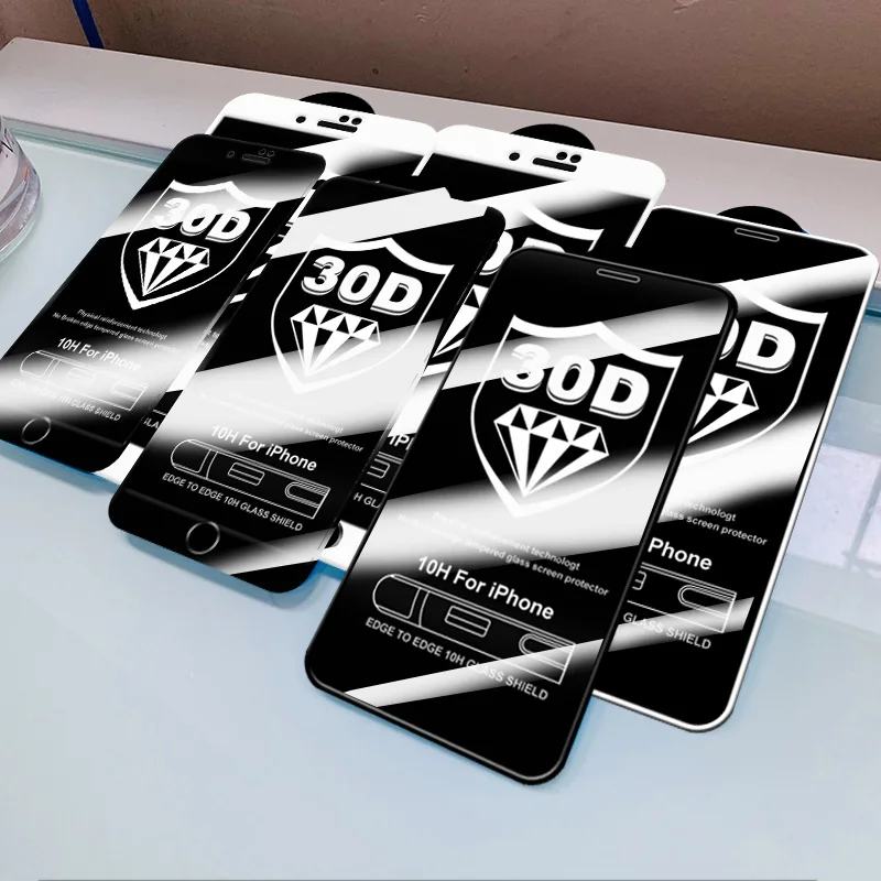 30D Full Cover Curved Tempered Glass on For iphone 11 Pro X Xr Xs Max Screen Protector Protective Glass iphone 6 7 8 Plus Film