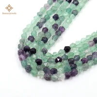 faceted natural diamonds fluorite loose spacer star cut polygon beads for jewelry making diy bracelet necklace 6810mm