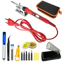 80w digital electric soldering iron set kit welding iron staion 110v 220v with soldering paste flux tips stand tool bag