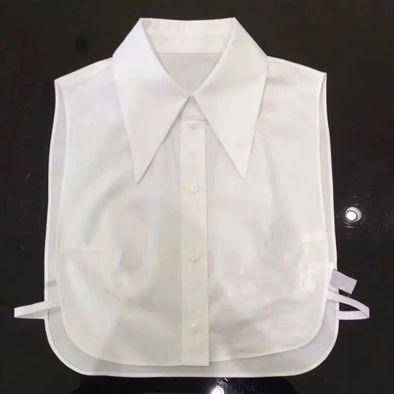 

Women Elegant Cotton Detachable Half-Shirt Pointed Triangle Lapel Fake Collar 85WB