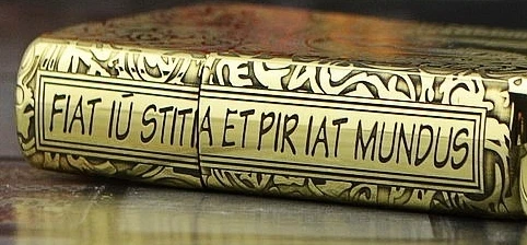 

ZHY brass Five-sided carved catholic christian saints pattern cross lighter