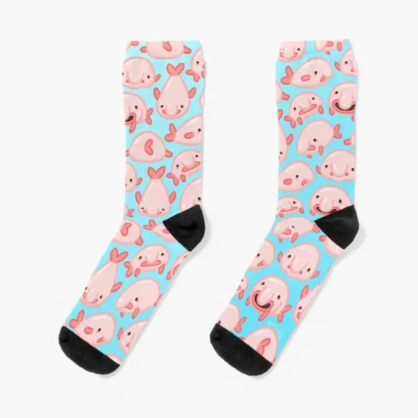 

Blobfish Pattern Crew Socks Women Black Knee High Ankle Mens Best