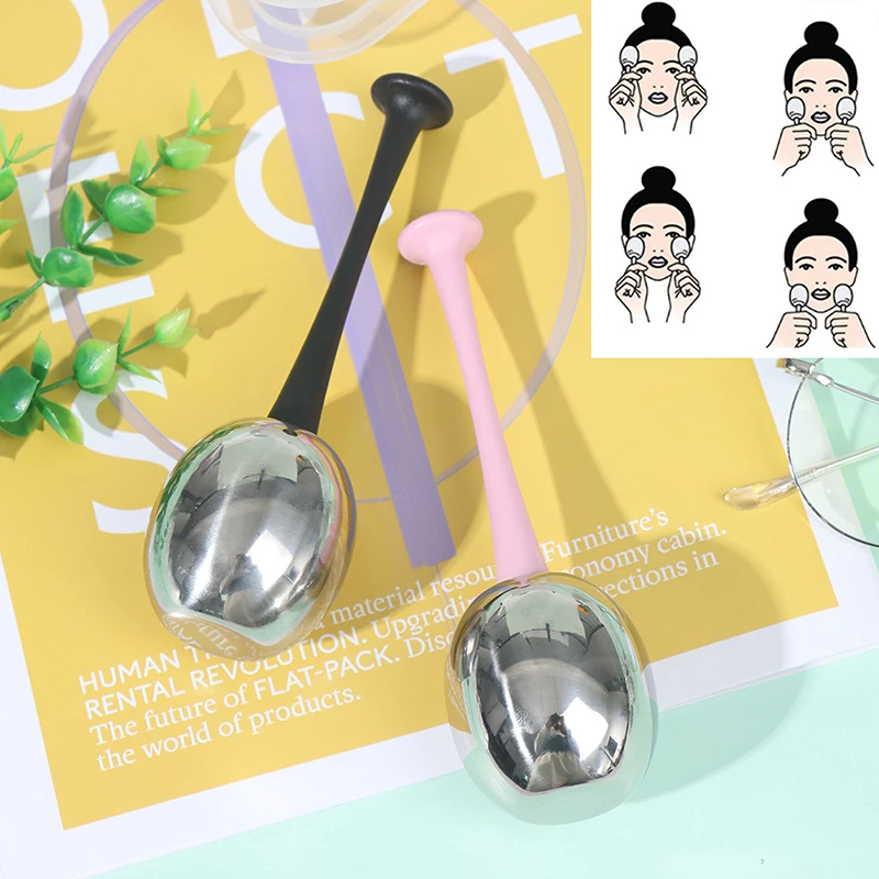 2pcs Facial Ice Globes Face Eye Massager Stainless Steel Cooling Cryo Spa For Anti Aging Skin Care Tool Beauty | Красота и здоровье