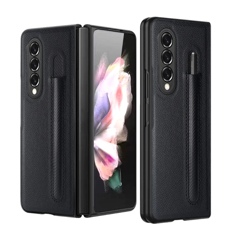 

Чехол Z Fold с 3 держателями для ручек для Samsung Galaxy Z, складной чехол для телефона, защитный чехол с полным покрытием, твердый чехол для Samsung Fold3