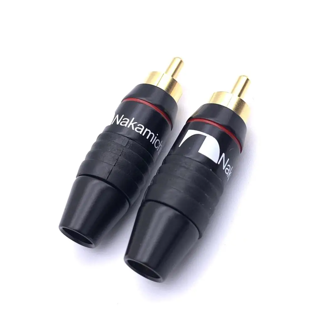 Мужской Латунный аудиокабель штекер RCA с золотым покрытием для кабеля 6