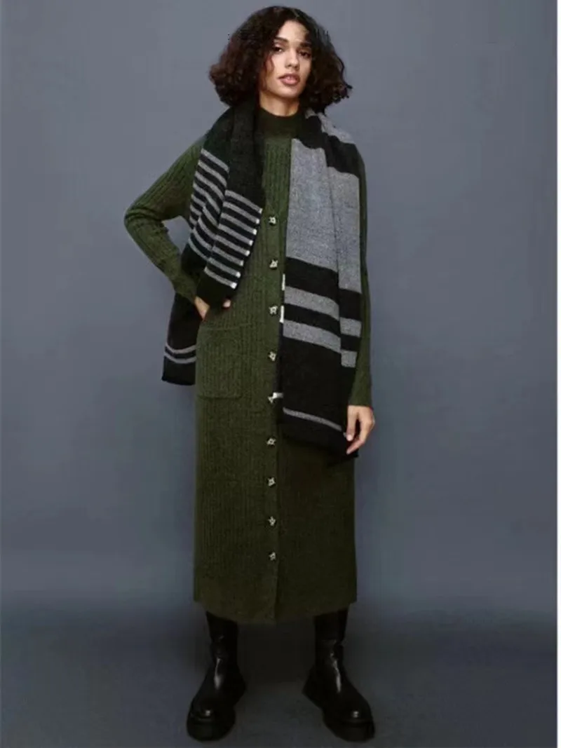 Зимний мягкий кашемировый шарф женские шарфы в полоску серые шали палантины