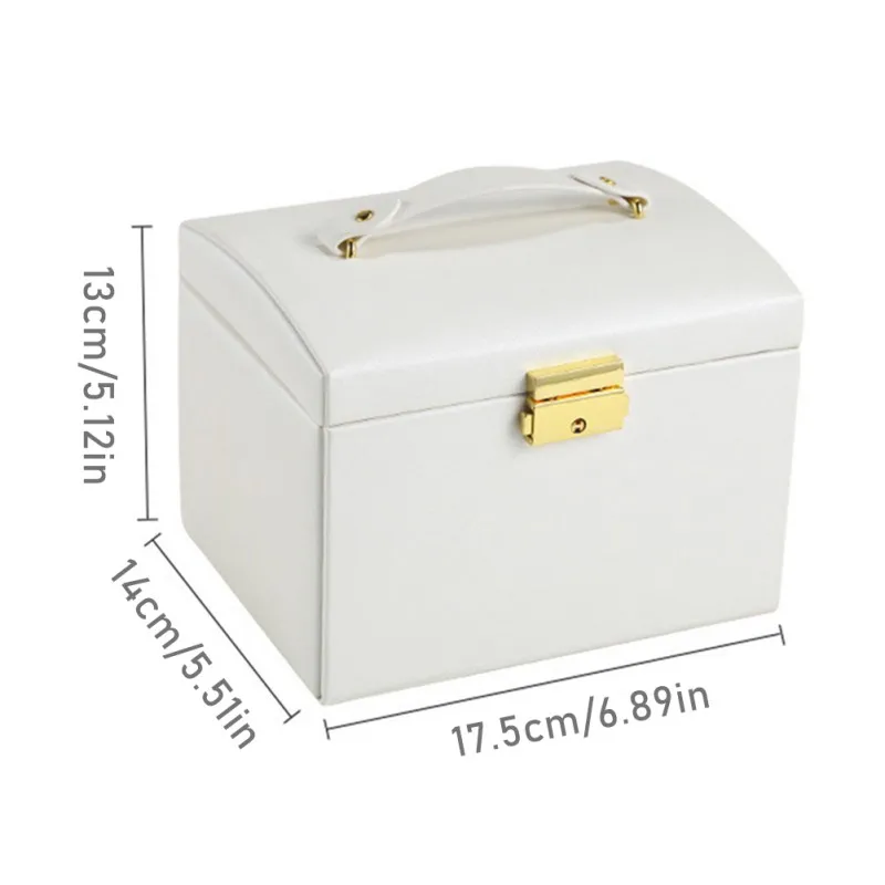 

Jewelry Storage Box Faux Leather Jewelry Organizer Bracelets Earrings Rings Necklaces Watches Storage Container Case Gift