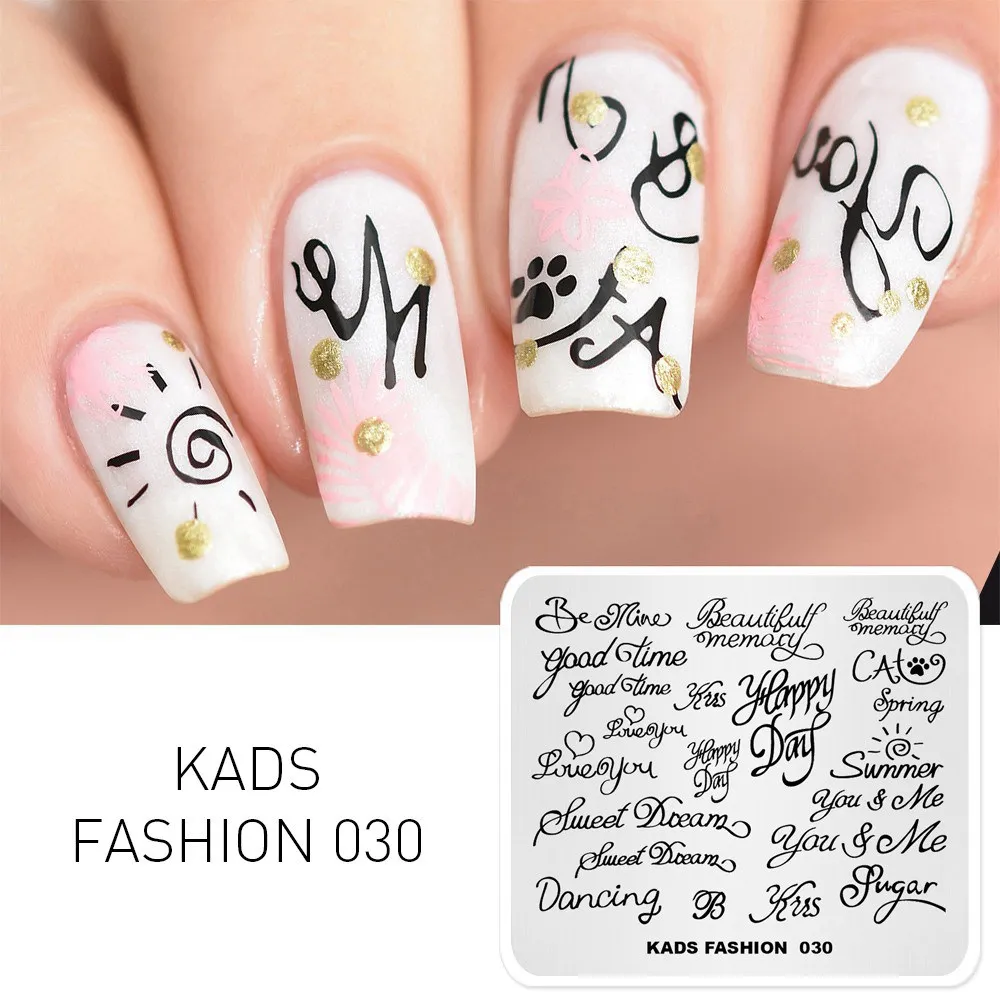 AriesLibra Nail Art штампы пластины шаблон милые буквы шаблоны Изображение Штамповка
