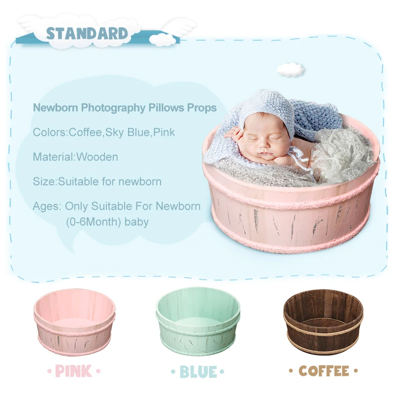 3 Colors Newborn Wood Props Posing Baskets For Photography Props Baby Photography Baby Posing Shoot Vintage Newborn Prop