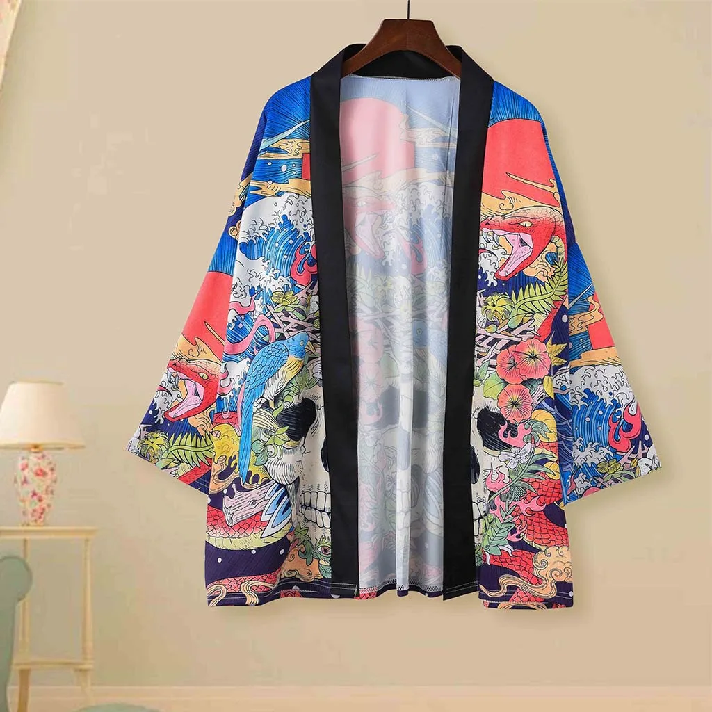 Самурайское Новое японское кимоно Haori для мужчин и женщин кардиган китайский дракон традиционный японский юкатас одежда азиатская одежда