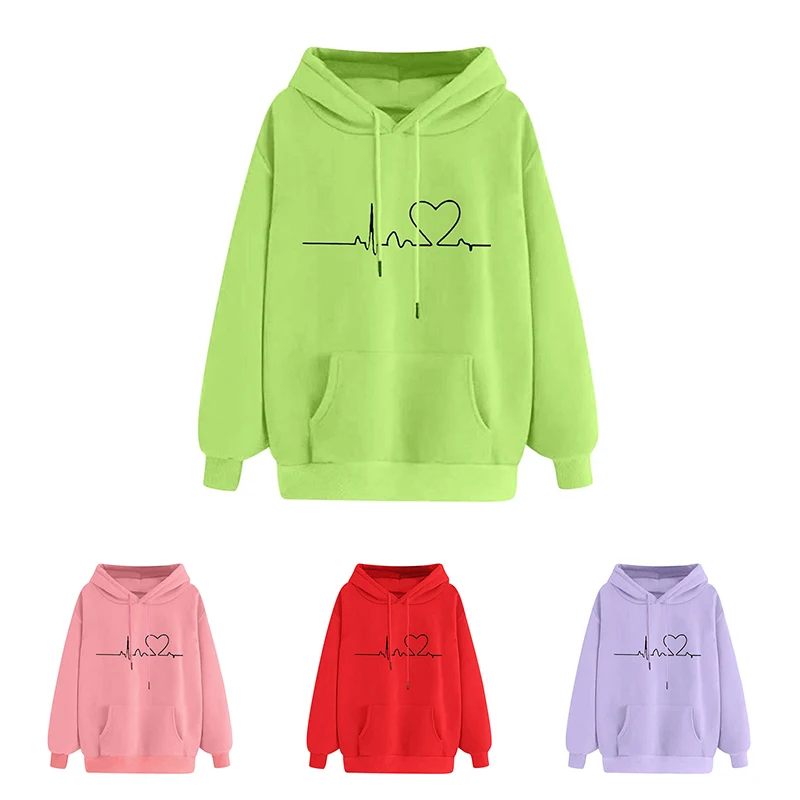 

Женский пуловер с длинным рукавом и капюшоном, свободного покроя