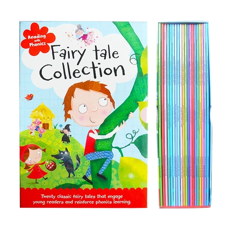 20 Books Reading With Phonics Fairy Tale Collection Kids English Picture Book Snow White Early Education Story Books