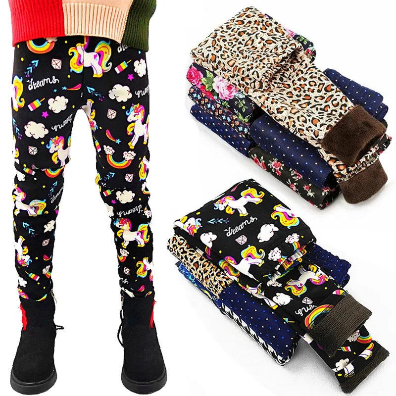 Зимние плюшевые леггинсы с героями мультфильмов для девочек темно-осенние штаны детская одежда для детей от 2 до 11 лет теплые брюки для мальчиков г. Одежда для девочек