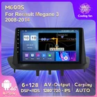 Android 11 6 + 128G 1280*720 IPS экран для Renault Megane 3 2008 2009-2014 Автомагнитола мультимедийный плеер навигация GPS DSP Carplay