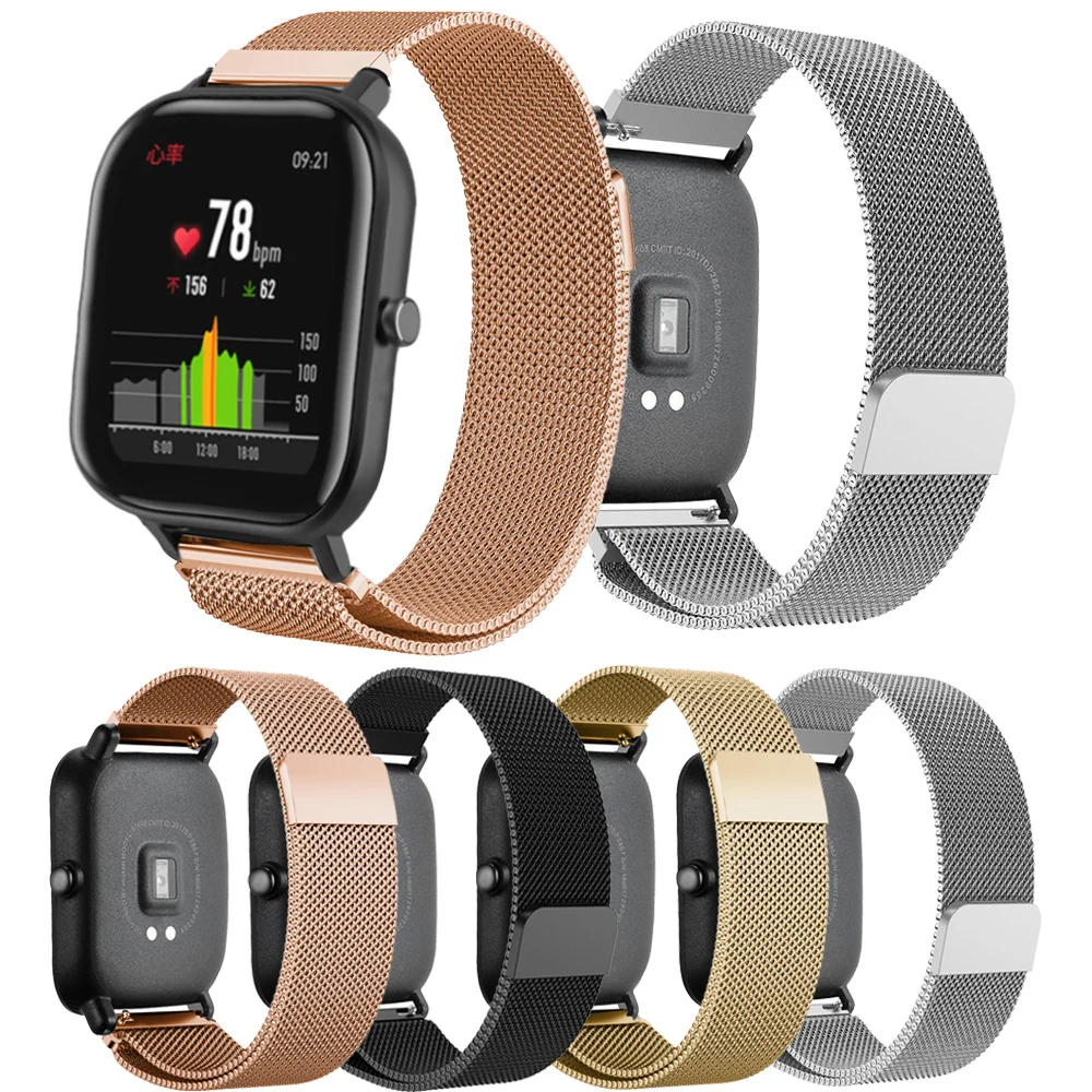 Миланский ремешок для часов для Xiaomi Huami Amazfit GTS умный браслет из нержавеющей стали металлический Сменный ремень для Amazfit GTS Correa