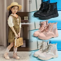 fashion children martin boots summers girls boot hollow out non slip spring autumn kids shoes black pink beige white 3 4 5 12t
